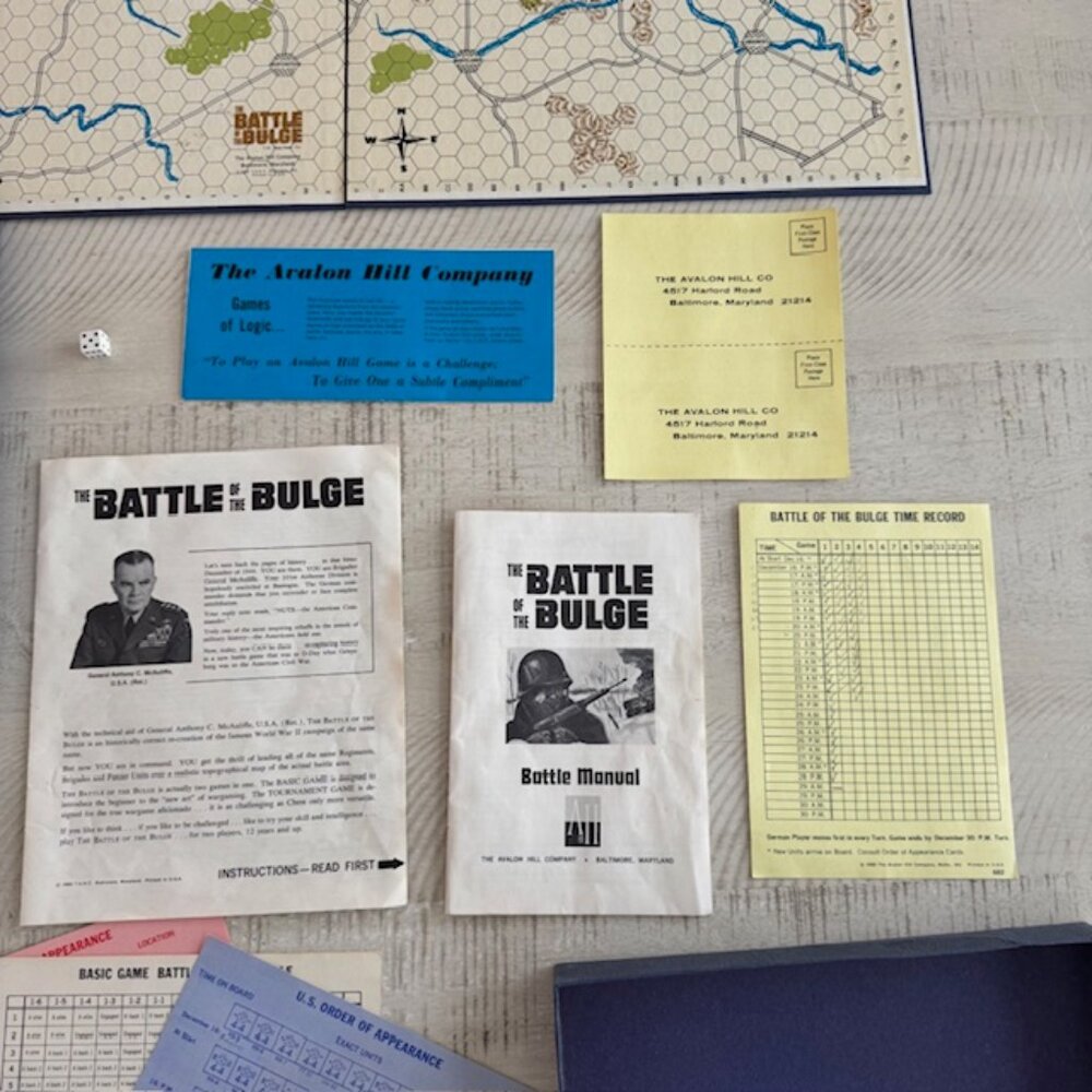 1965 Avalon Hill – The Battle of the Bulge Complete • Very Good Condition - Picture 5 of 10